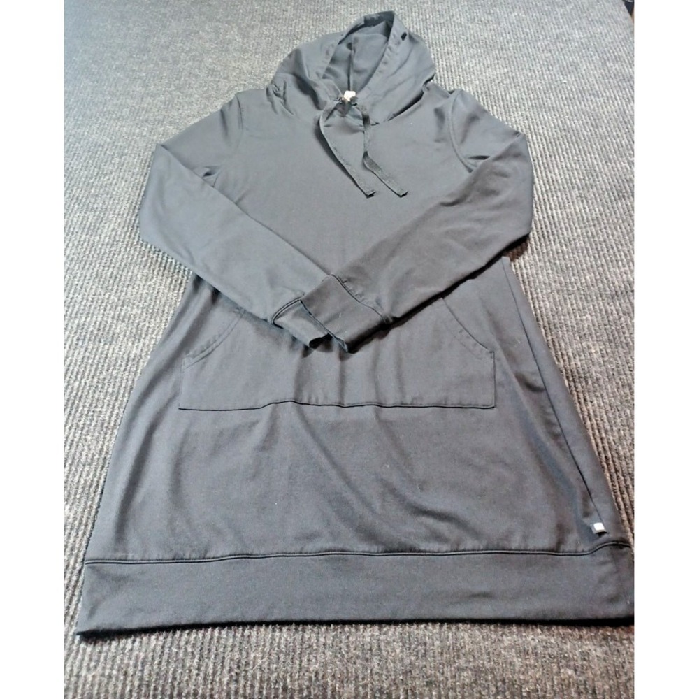 Fabletics Womens Hooded Black Sweatshirt‎ Dress Med Athleisure Lounge Workout